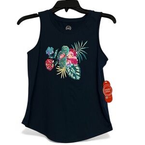 Wonder Nation Navy Tank Top with Tropical Sequins Design